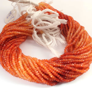 1 Strand Shaded Carnelian Rondelles - Gemstone Faceted Rondelles 4mm - 13 Inch -  RB0366 - Tucson Beads