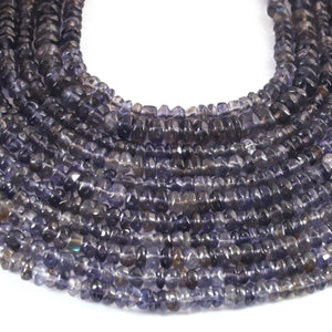 1 Strand Iolite Smooth Rondelles Beads  - Iolite Plain Beads 5mm 13 Inches RB0365 - Tucson Beads