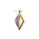 1 Pc Pave Diamond Designer Rhombus  Shape Charm Pendant -925 Sterling Vermeil  16mmX7mm PDC1338 - Tucson Beads
