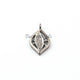 1 Pc Pave Diamond Antique Leaf Charm 925 sterling Silver / Sterling Vermeil  Pendant- 15mmx9mm PDC1339 - Tucson Beads