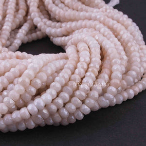 1  Strand White  Silverite Faceted Rondelles  - Gemstone Rondelles  4mm-5mm 13 Inches RB0052 - Tucson Beads