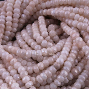 1  Strand White  Silverite Faceted Rondelles  - Gemstone Rondelles  4mm-5mm 13 Inches RB0052 - Tucson Beads
