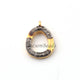 1 Pc Pave Diamond Antique  Oval Charm 925 sterling Silver / Sterling Vermeil  Pendant- 15mmx10mm PDC1337 - Tucson Beads