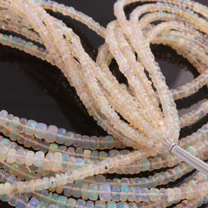 1 Long Strand Ethiopian Welo Opal Faceted Rondelles - Ethiopian Roundelles Beads 3mm-6mm 17 Inches BR03077 - Tucson Beads