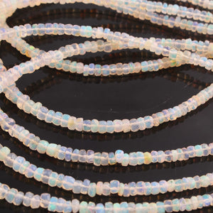 1 Long Strand Ethiopian Welo Opal Faceted Rondelles - Ethiopian Roundelles Beads 3mm-6mm 15 Inches BR03078 - Tucson Beads