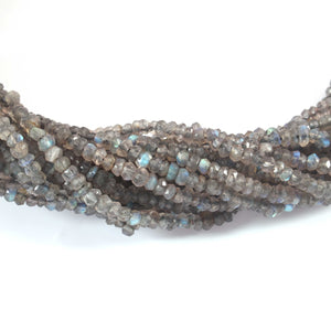 1 Strand Labradorite Rondelles - Gemstone Faceted Rondelles 3mm - 13 Inch -  RB0363 - Tucson Beads
