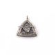 1 Pc Pave Diamond Antique Triangle Shape Charm Pendant -925 Sterling Silver  13mmX12mm PDC1334 - Tucson Beads
