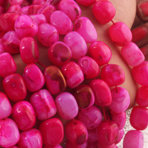 1 Strand Hot Pink Opal Opal Smooth Tumble Shape Beads,  Plain Nuggets Gemstone Beads 11mmx8mm-13mmx10mm 16 Inches BR02852 - Tucson Beads