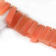 1 Strand Shaded Peach Chalcedony  Faceted Rectangle Shape Briolettes - Jewelry Making Supplies - 37mmx10mm-24mmx8mm 9 Inch BR3240 - Tucson Beads