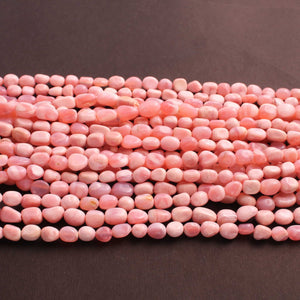 1 Long Strands Pink Opal Smooth Oval Shape Briolettes - Pink Opal Oval Beads -4mm-8mm -13 inches BR02479 - Tucson Beads