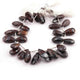 1 Strand Brown Tiger Jasper Silver Coated Pear Drop Beads , Faceted Briolettes , Gemstone Beads , Jewelry Supplies - 20mmx8mm 8.5 Inches BR3184 - Tucson Beads