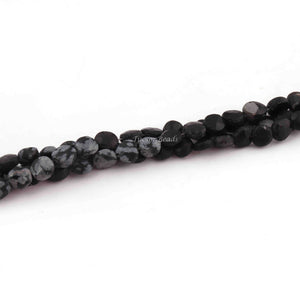 1 Strand Snowflake Briolette, Coin Shape Faceted Beads, Gemstone Briolettes, 6mm 8.5 Inches BR3169 - Tucson Beads