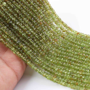 1 Strand Peridot Faceted Rondelles Beads - Peridot  Roundel Beads - 5mm - 14 Inches BR01121 - Tucson Beads