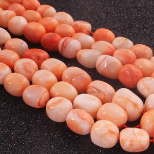 1 Strand Top Quality  Shaded Orange Opal Smooth  Tumble Nuggets Shape Beads Briolettes 6mmx5mm-15mmx11mm- 16 Inches BR02501 - Tucson Beads