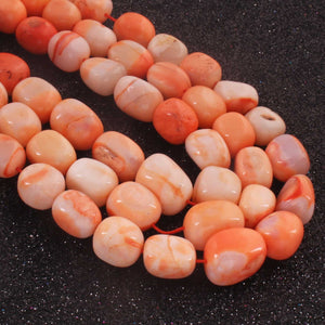 1 Strand Top Quality  Shaded Orange Opal Smooth  Tumble Nuggets Shape Beads Briolettes 6mmx5mm-15mmx11mm- 16 Inches BR02501 - Tucson Beads