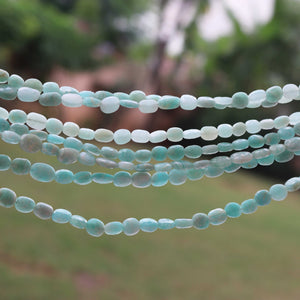 1 Strand Amazonite Smooth Briolettes Oval Shape  Briolettes - 8mmx7mm-10mmx8mm 12.5 Inches BR677 - Tucson Beads