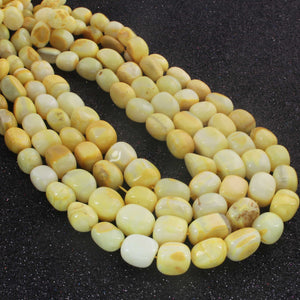 1 Strand Yellow Opal Opal Smooth Tumble Shape Beads,  Plain Nuggets Gemstone Beads 8mmx8mm-18mmx11mm 16 Inches BR02853 - Tucson Beads