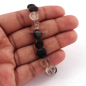 1  Strand Smoky Quartz Faceted   Briolettes -Coin Shape  Briolettes  11mmx7mm-8 Inches BR3173 - Tucson Beads