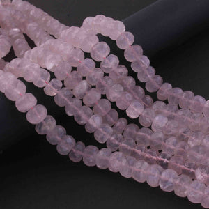 1  Long Strand Rose Quartz  Faceted Briolettes  - Round Shape Briolettes , Jewelry Making Supplies 8mm 10 Inches BR0598 - Tucson Beads