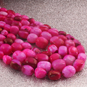 1 Strand Top Quality Hot Pink Opal Smooth  Tumble Nuggets Shape Beads Briolettes 7mmx7mm-16mmx11mm- 16 Inches BR02483 - Tucson Beads