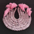 1 Strand Rose Quartz  Faceted Rondelles - Rose Quartz Rondelles Beads 10mm-16mm 8 Inch BR02186