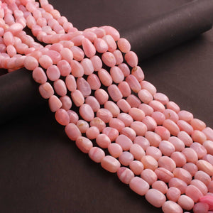 1 Long Strands Pink Opal Smooth Oval Shape Briolettes - Pink Opal Oval Beads - 7mmx6mm-13mmx7mm -13 inches BR02476 - Tucson Beads