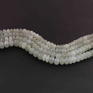 1  Strand Light Green Moonstone  Faceted Rondelles - Round Shape Rondelles - 8mm-12mm 8 Inches BR02195 - Tucson Beads