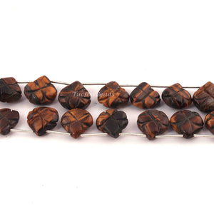 1 Long  Strand Brown Tiger Eye Heart Shape Briolettes - Heart Shape Beads 16mmx15mm-14  Inches BR3179 - Tucson Beads
