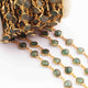 1 Feet Green Fluorite Heart Shape 24k Gold Plated Bezel Continuous Connector Beaded Chain 18mmx11mm SC284 - Tucson Beads