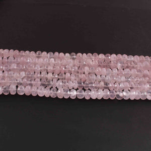 1 Strand Rose Quartz  Faceted Rondelles - Rose Quartz Rondelles Beads 7mm-11mm 8 Inch BR02189 - Tucson Beads