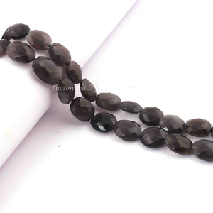 1 Strand Grey Moonstone Faceted Briolettes -Oval Shape Briolettes 15mmx11mm-13mmx10mm 10 Inches BR3090 - Tucson Beads