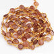 1 Feet  Red Rutile Heart Shape 24k Gold Plated Bezel Continuous Connector Beaded Chain 18mmx11mm SC281 - Tucson Beads
