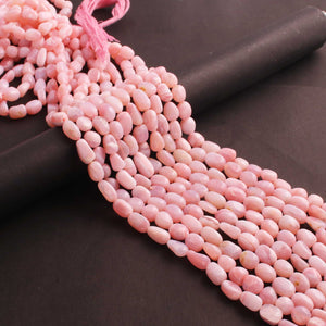 1 Long Strands Pink Opal Smooth Oval Shape Briolettes - Pink Opal Oval Beads -8mmx4mm-11mmx5mm -13 inches BR02478 - Tucson Beads