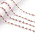 1 Feet Pink Amethyst  Beads Rosary Style Beaded Chain - Pink Amethyst Beads Wire Wrapped 925 Sterling Vermeil - 4mm-5mm SRC081