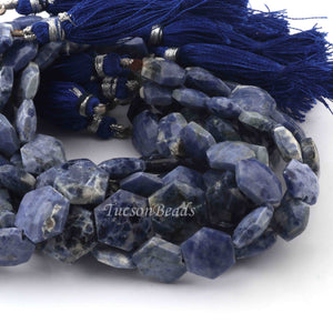 1 Strand Finest Quality Sodalite Faceted Hexagon Bead - Sodalite Hexagon Beads 15mmx14mm-10mmx11mm 8.5 Inches BR0270 - Tucson Beads