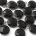 8 Pcs Black Onyx Oxidized Sterling Silver Gemstone Faceted Round Shape Single Bail Pendant -18mmx15mm SS769