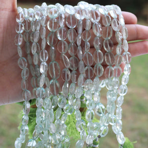 1 Strand Excellent Quality Green Amethyst Briolettes-Oval Shape Briolettes - 10mmx7mm-15mmx9mm - 10 Inches- BR754 - Tucson Beads