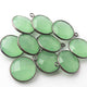 10 Pcs Green Chalcedony Oxidized Sterling Silver Gemstone Faceted Round Shape Single Bail Pendant -18mmx15mm SS644 - Tucson Beads