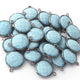 5 Pcs Turquoise Gemstone Faceted Round Shape Double Bail Connector Oxidized Sterling Silver  -21mmx15mm  SS418 - Tucson Beads