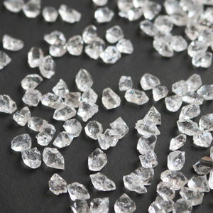 5 Pcs Clear White Herkimer Diamond Quartz Nuggets, 6mm-8mm Undrilled Beads - Herkimer Rough Stone , RHR043 - Tucson Beads