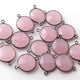 14 Pcs Rose Quartz Oxidized Sterling Silver Gemstone Faceted Round Shape Double Bail Connector  -21mmx15mm  SS939 - Tucson Beads