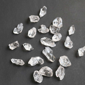 2 Pcs Clear White Herkimer Diamond Quartz Nuggets, 17mm-23mm Undrilled Beads - Herkimer Rough Stone , RHR047 - Tucson Beads
