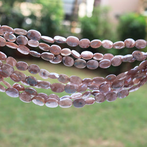 1 Strand Peach Moonstone Silver Coated Faceted Briolettes -Oval Shape  Briolettes 10mmx8mm-13mmx9mm 8.5  Inches BR738 - Tucson Beads