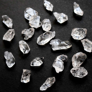 2 Pcs Clear White Herkimer Diamond Quartz Nuggets, 17mm-23mm Undrilled Beads - Herkimer Rough Stone , RHR047 - Tucson Beads