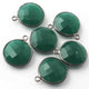 6 Pcs Green Onyx Oxidized Sterling Silver Gemstone Faceted Round Shape Single Bail Pendant -18mmx15mm  SS462 - Tucson Beads