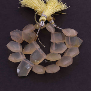 1 Strand  Yellow Opal Briolettes - Pentagon Shape Faceted Beads Briolettes-18mmx11mm-15mmx11mm 8.5 inch BR3085 - Tucson Beads
