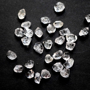 5 Pcs Clear White Herkimer Diamond Quartz Nuggets, 12mm-14mm Undrilled Beads - Herkimer Rough Stone , RHR045 - Tucson Beads