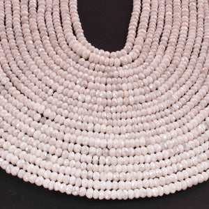 1  Strand White Silverite Faceted Rondelles  - Gemstone Rondelles  3 mm-  13.5 Inches BR01809 - Tucson Beads