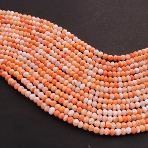 1 Strand Orange Opal  Rondelles - Gemstone Faceted Rondelles -4mm -13 Inch RB0407 - Tucson Beads