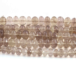 1  Strand Lemon Smoky Quartz  Faceted Roundels - Roundels Beads Briolettes   - 7mm-12 mm- 8 inches BR02190 - Tucson Beads